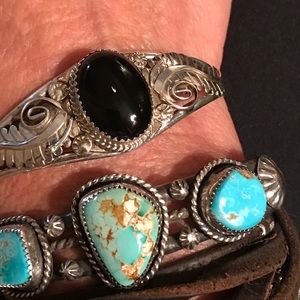 SS/onyx Native American cuff